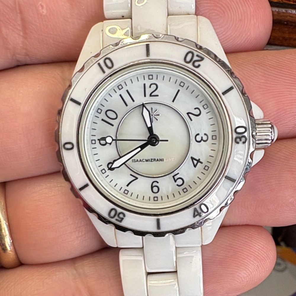 Isaac Mizrahi Elegant White Watch